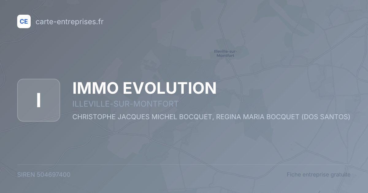 IMMO EVOLUTION — 504697400 — fiche entreprise