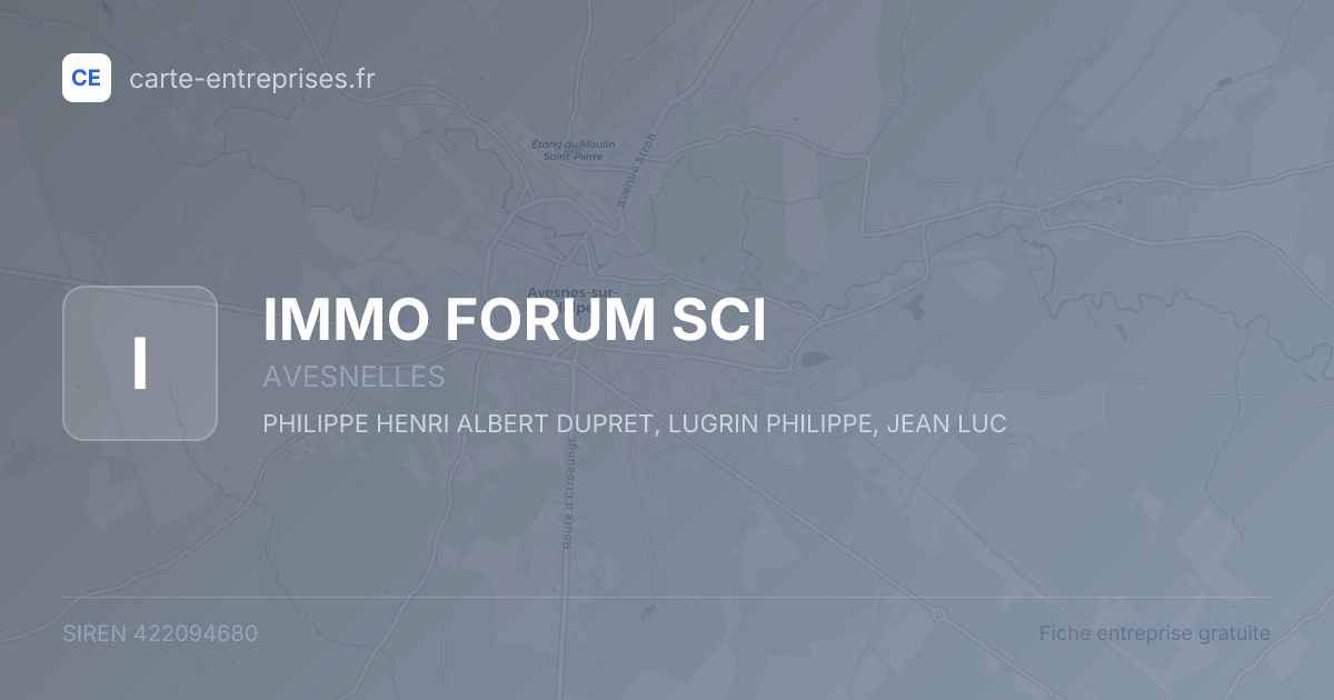 IMMO FORUM SCI — 422094680 — fiche entreprise