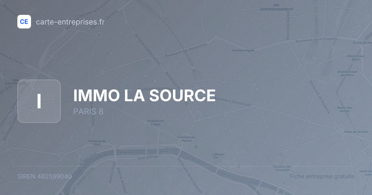 IMMO LA SOURCE — 482599040 — fiche entreprise