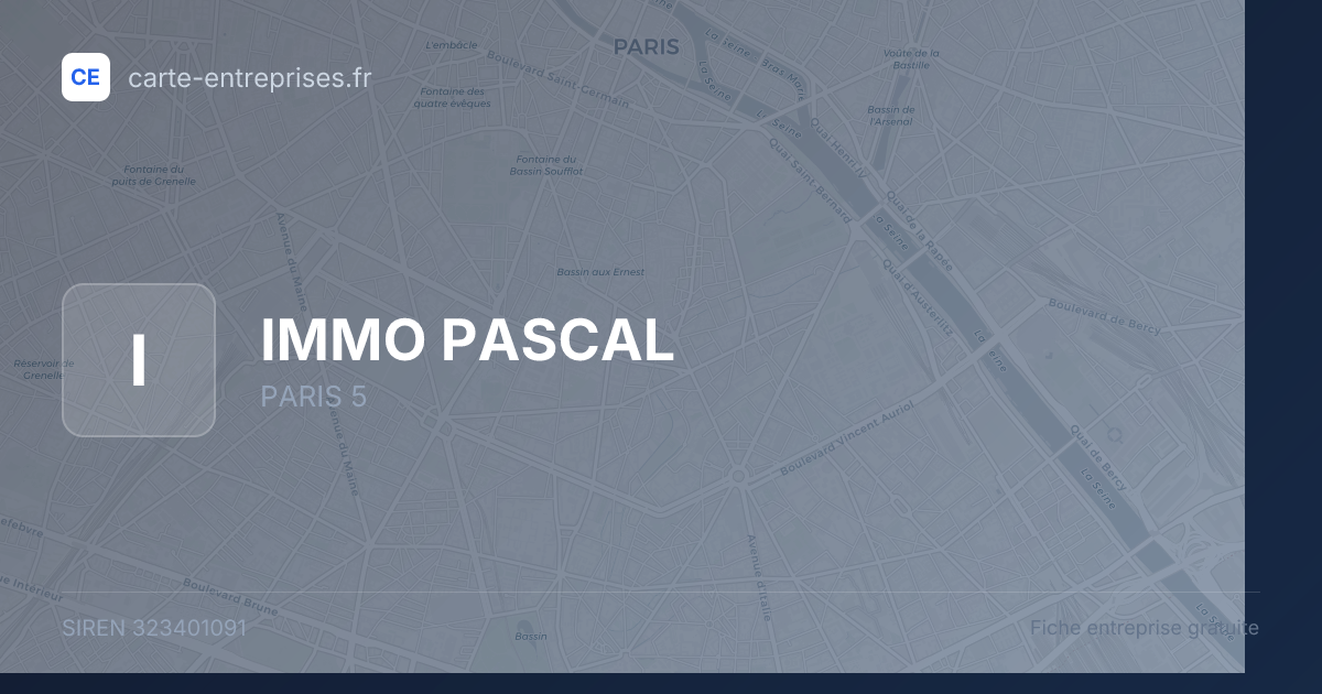 IMMO PASCAL — 323401091 — fiche entreprise