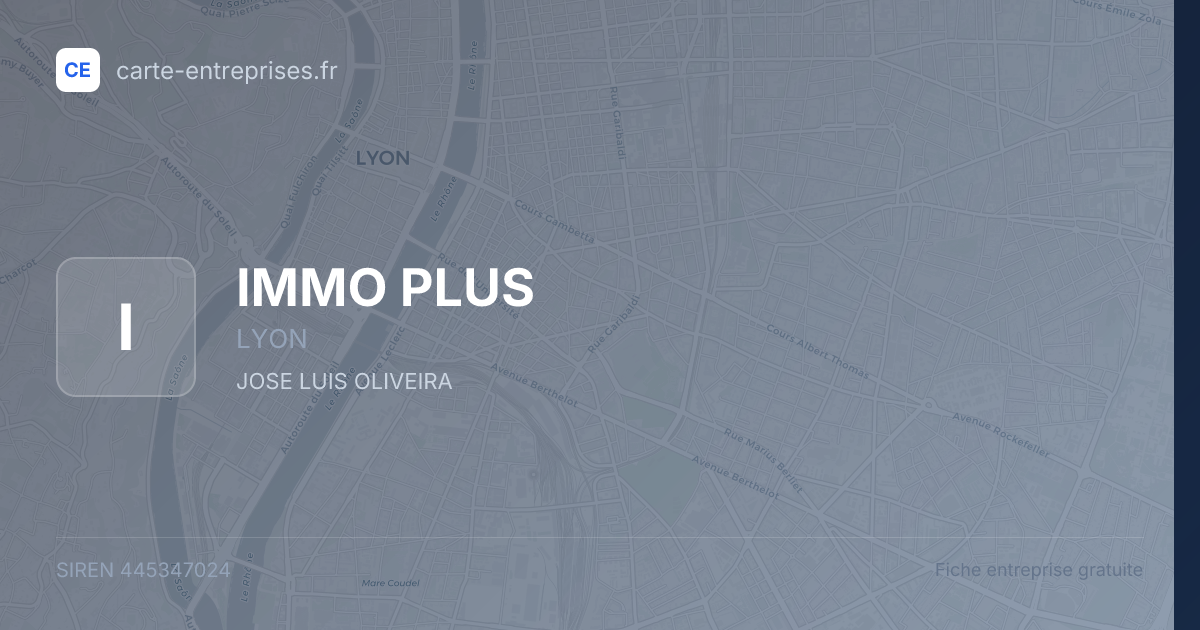 IMMO PLUS — 445347024 — fiche entreprise