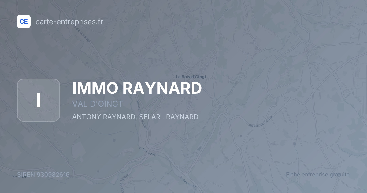 IMMO RAYNARD — 930982616 — fiche entreprise