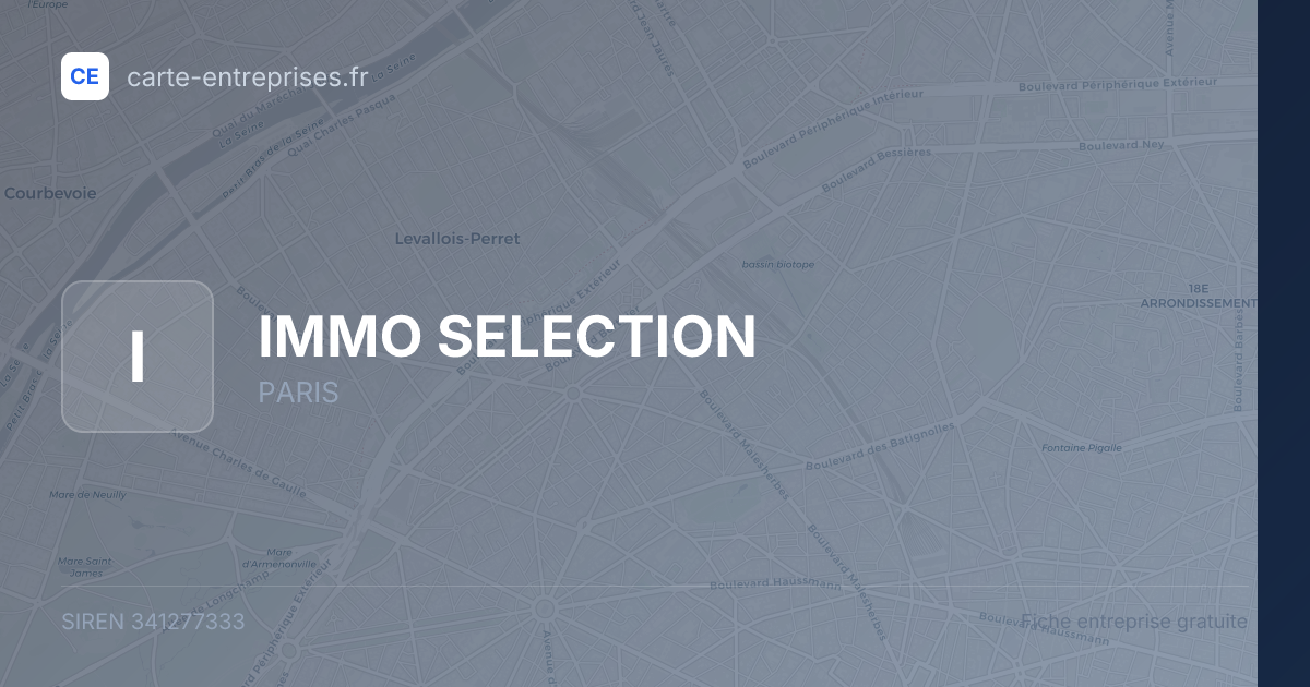 IMMO SELECTION — 341277333 — fiche entreprise
