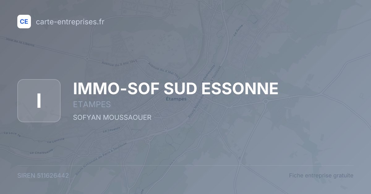 IMMO-SOF SUD ESSONNE — 511626442 — fiche entreprise