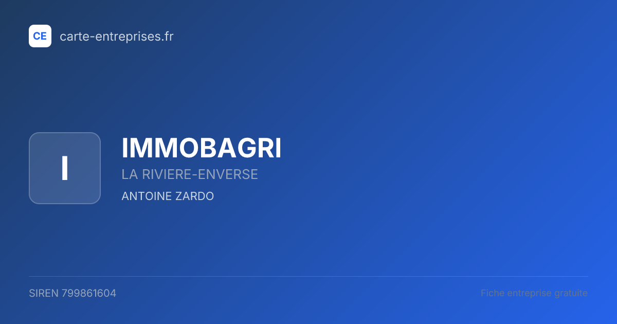 IMMOBAGRI — 799861604 — fiche entreprise