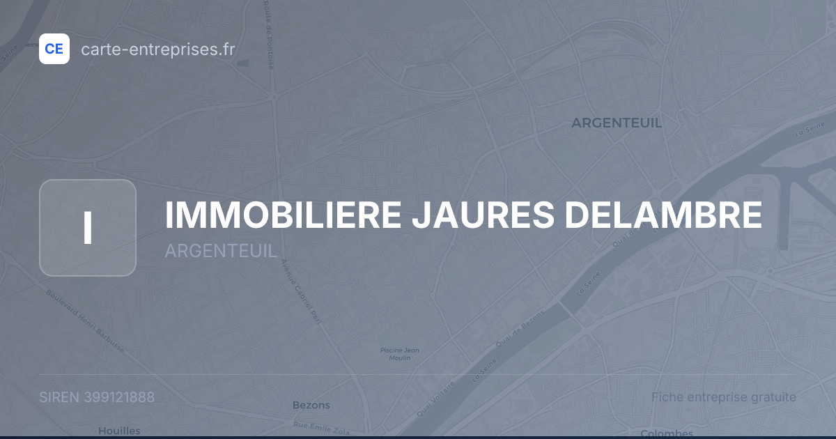 IMMOBILIERE JAURES DELAMBRE — 399121888 — fiche entreprise