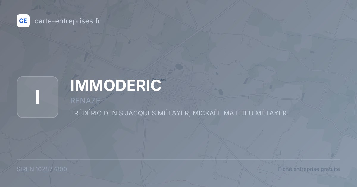 IMMODERIC — 102877800 — fiche entreprise