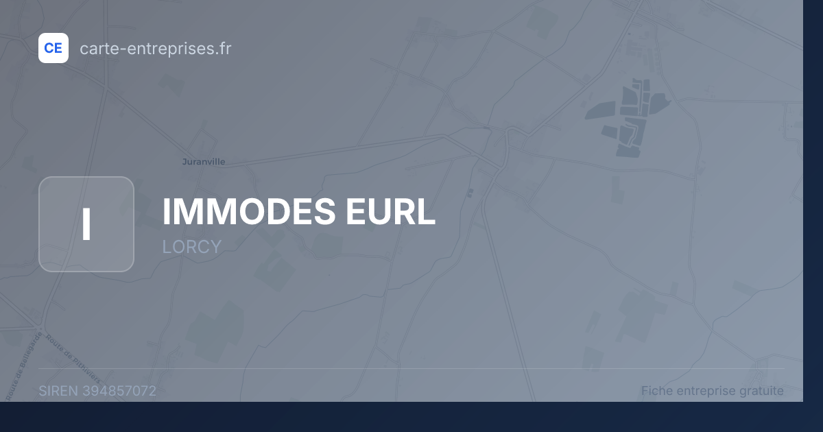 IMMODES EURL — 394857072 — fiche entreprise
