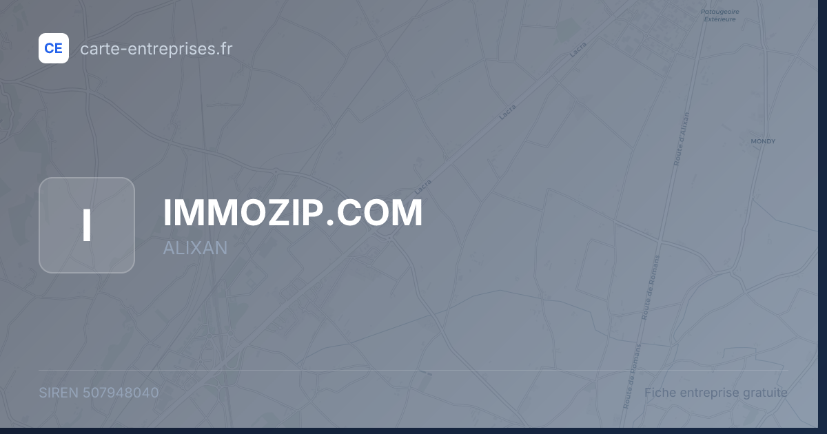 IMMOZIP.COM — 507948040 — fiche entreprise