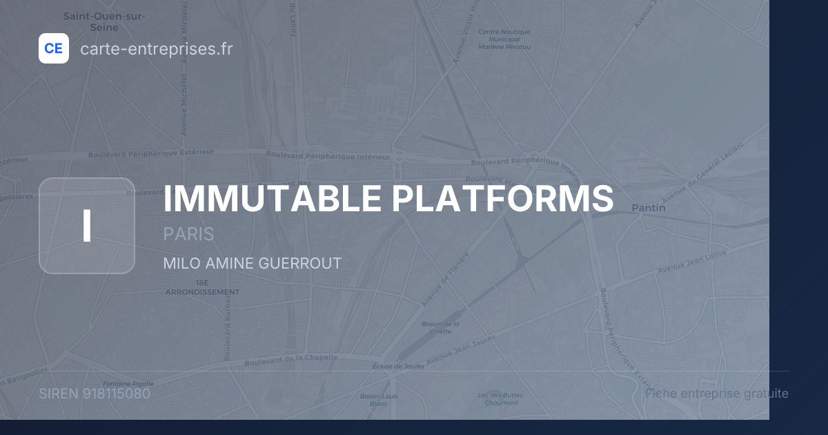 IMMUTABLE PLATFORMS — 918115080 — fiche entreprise