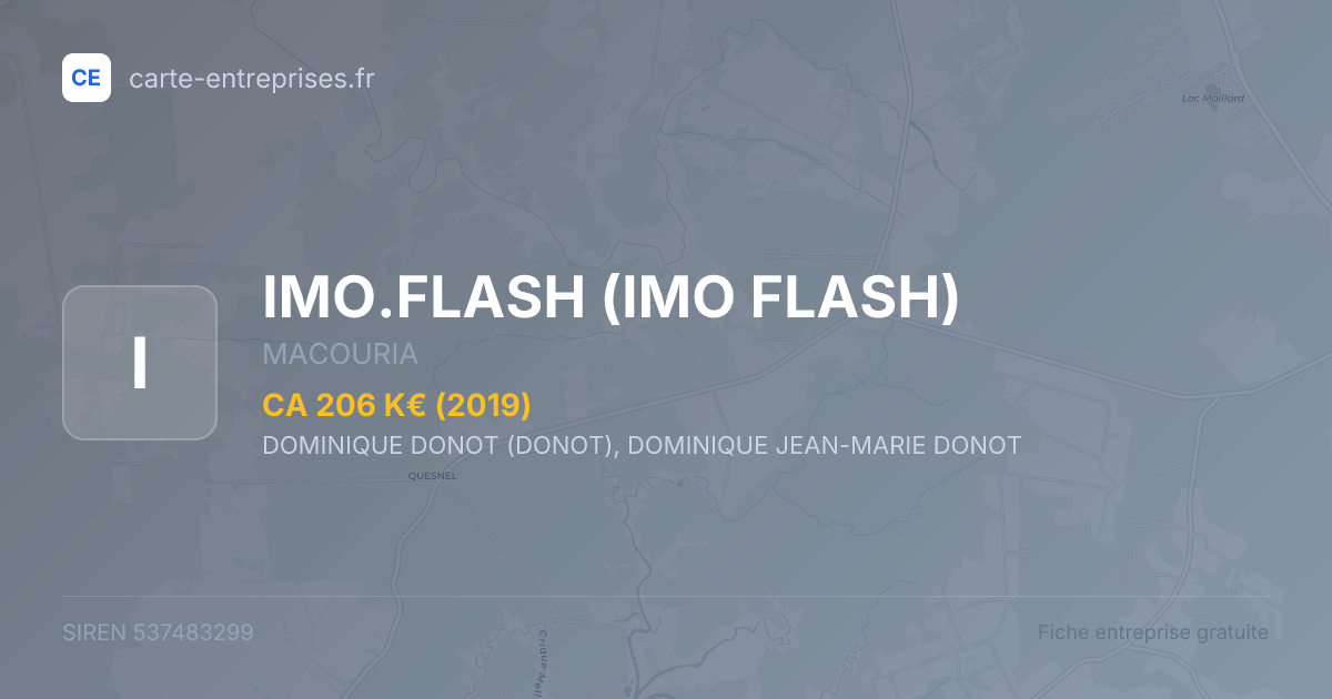 IMO.FLASH (IMO FLASH) — 537483299 — fiche entreprise