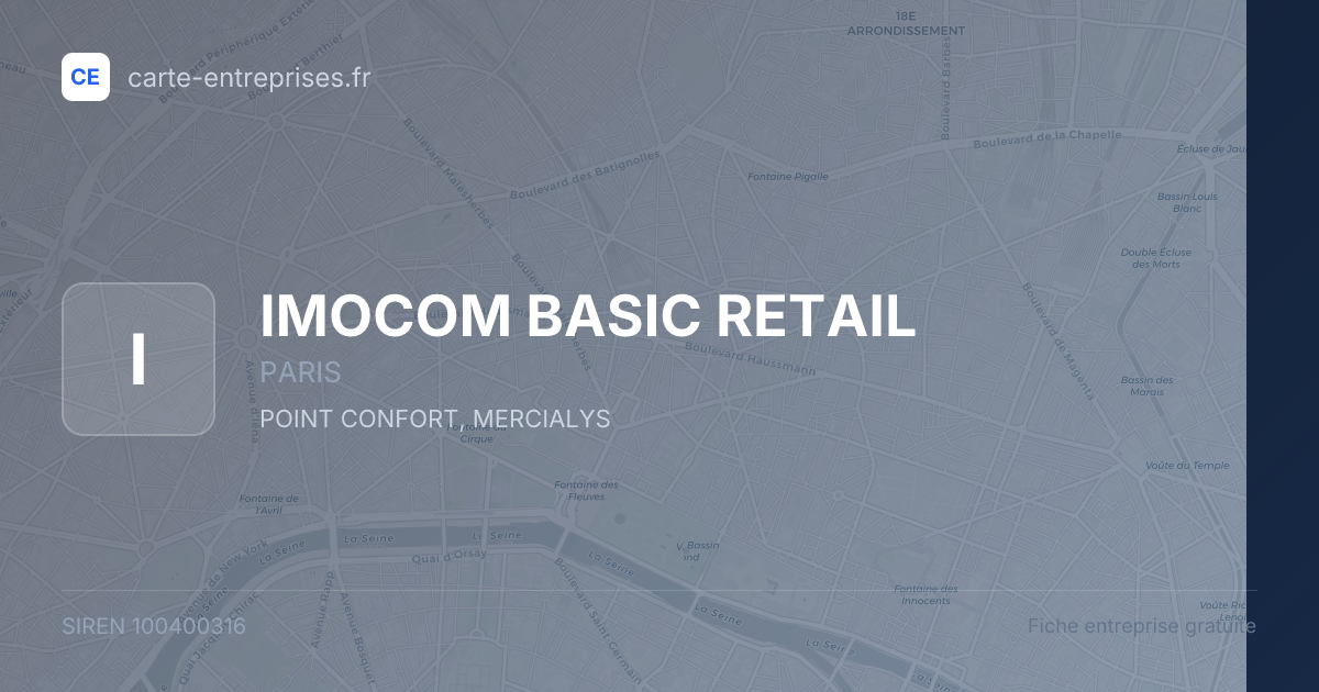 IMOCOM BASIC RETAIL — 100400316 — fiche entreprise