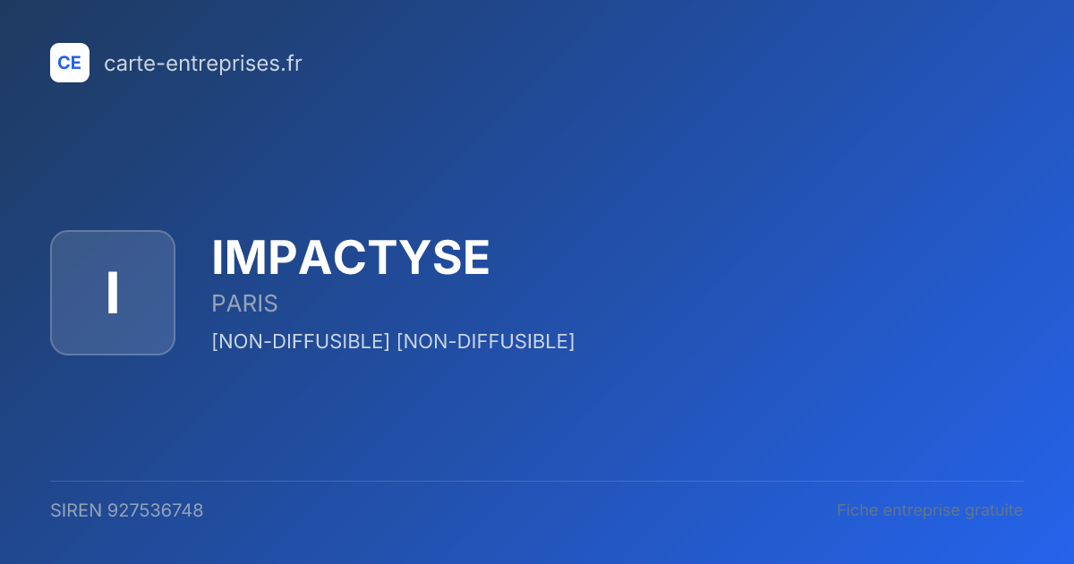 IMPACTYSE — 927536748 — fiche entreprise