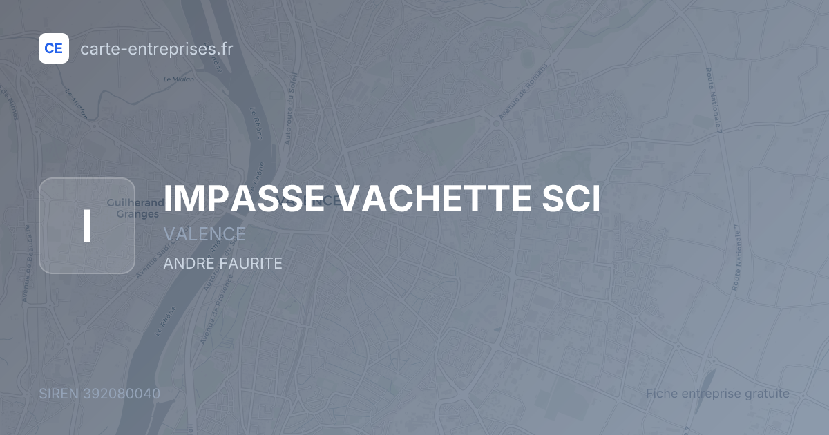 IMPASSE VACHETTE SCI — 392080040 — fiche entreprise