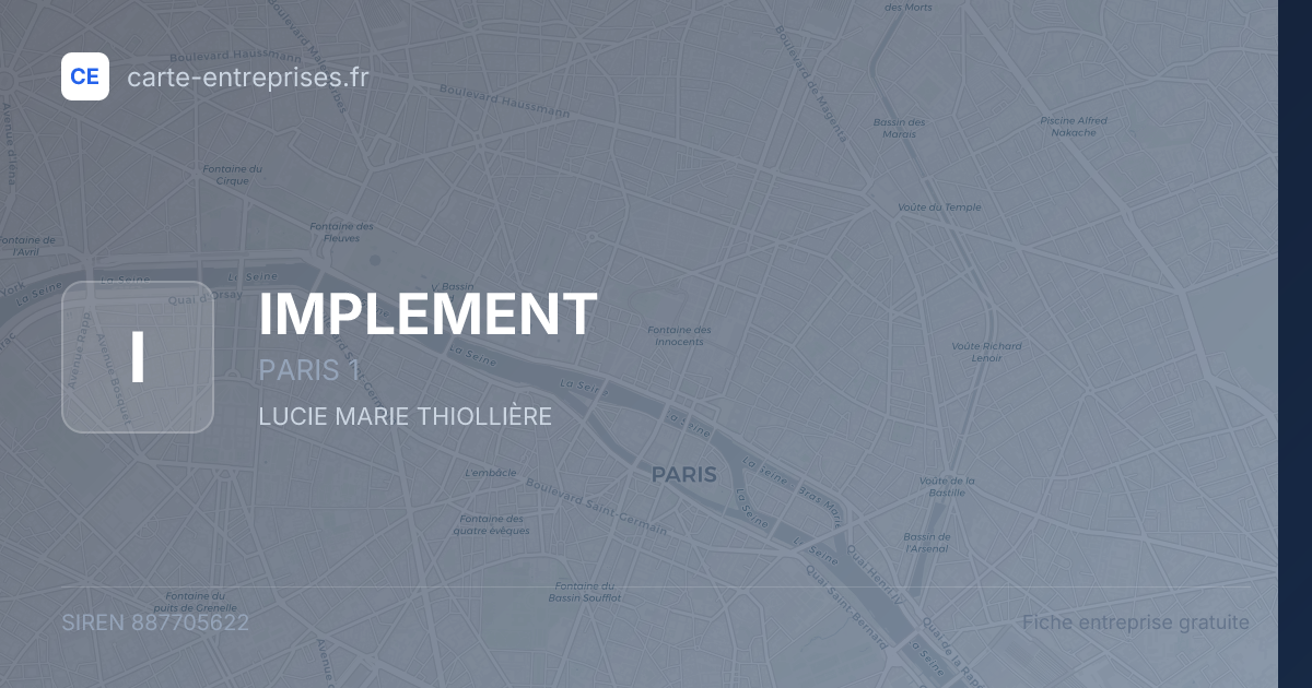 IMPLEMENT — 887705622 — fiche entreprise