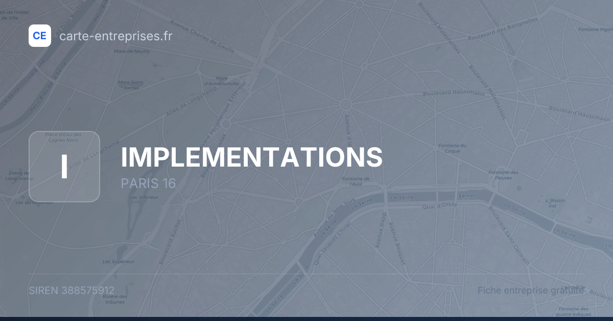 IMPLEMENTATIONS — 388575912 — fiche entreprise