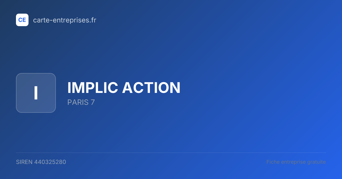 IMPLIC ACTION — 440325280 — fiche entreprise