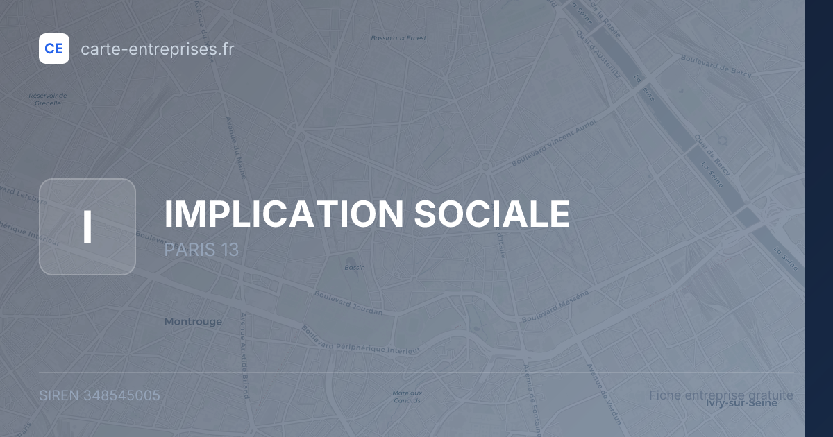 IMPLICATION SOCIALE — 348545005 — fiche entreprise