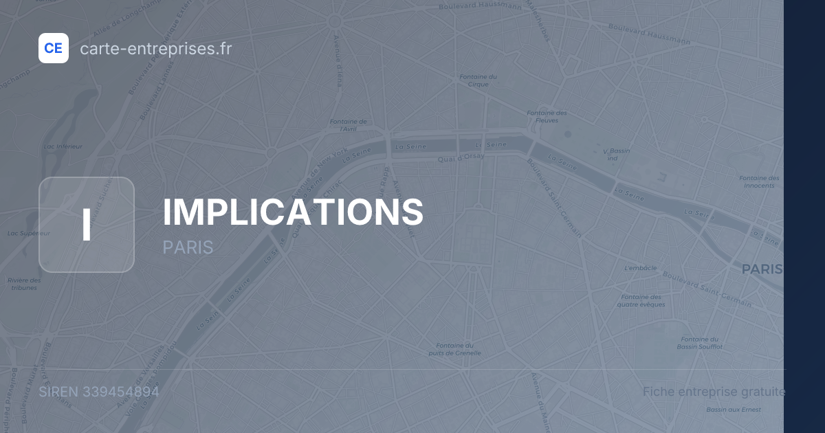 IMPLICATIONS — 339454894 — fiche entreprise