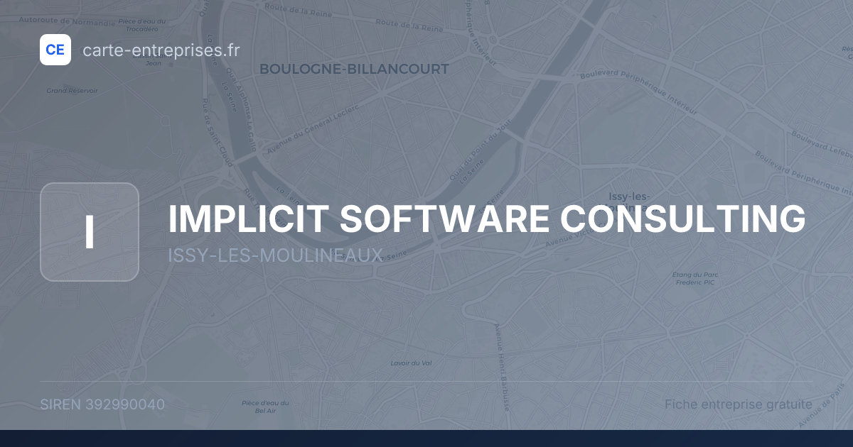 IMPLICIT SOFTWARE CONSULTING — 392990040 — fiche entreprise