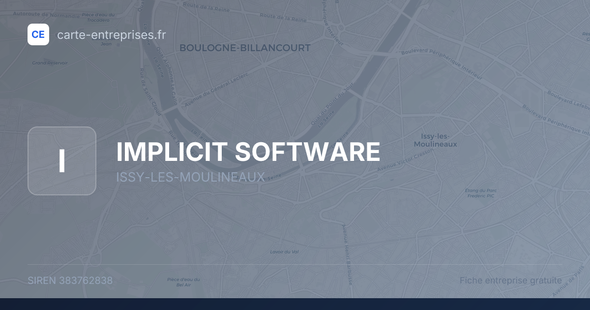 IMPLICIT SOFTWARE — 383762838 — fiche entreprise
