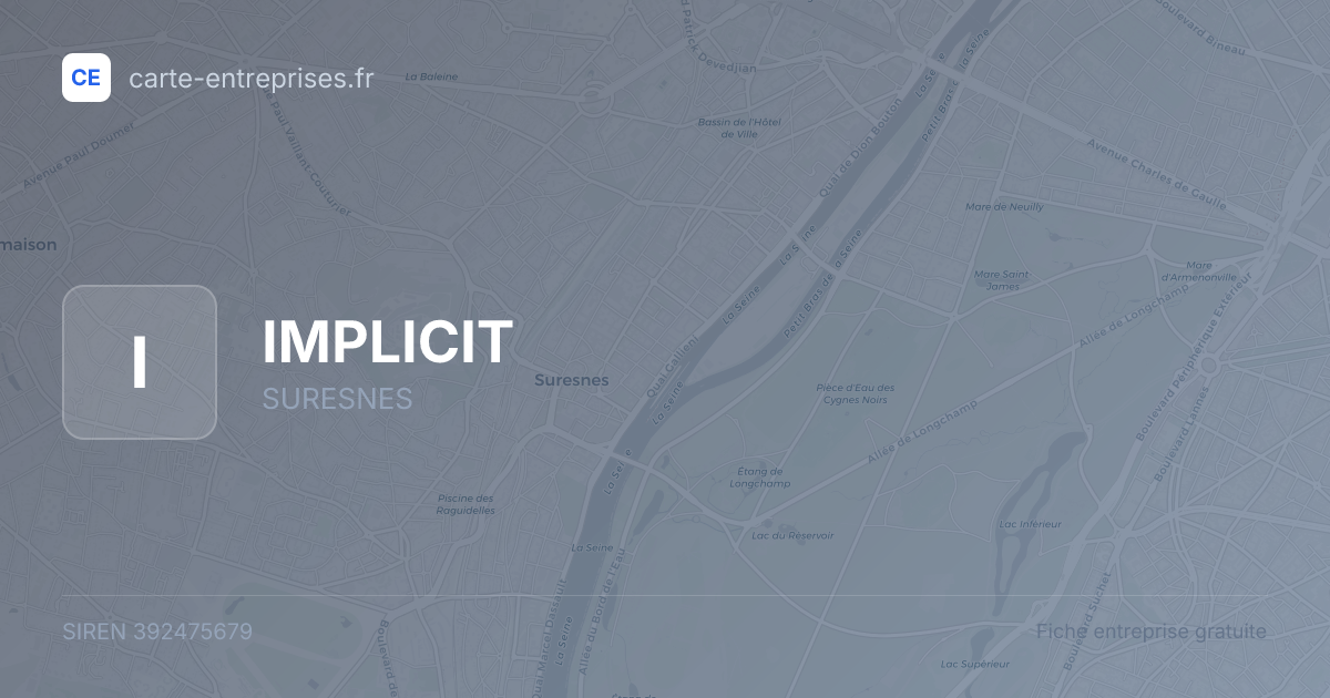 IMPLICIT — 392475679 — fiche entreprise