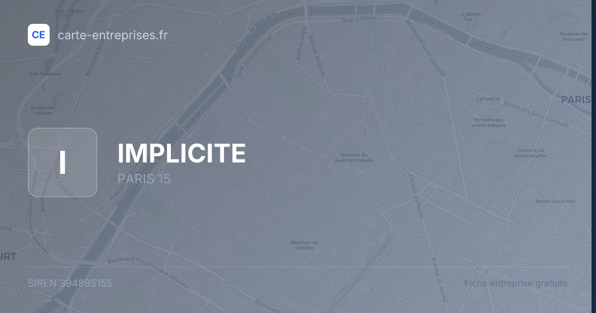 IMPLICITE — 394895155 — fiche entreprise