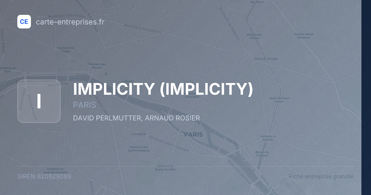 IMPLICITY — 820529089 — fiche entreprise