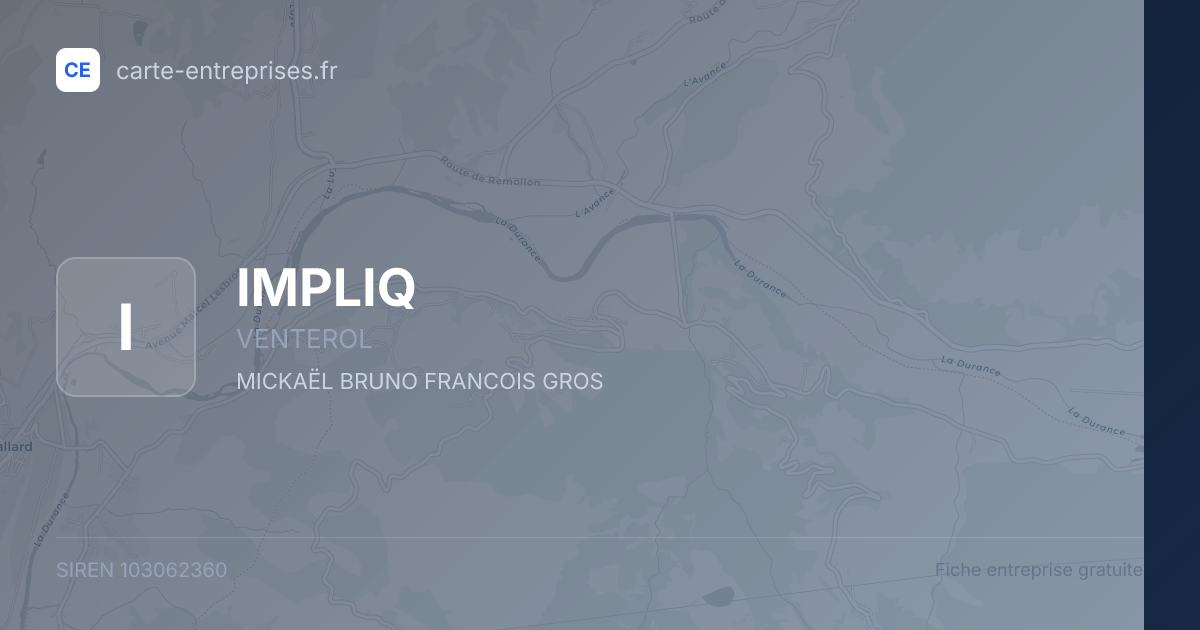 IMPLIQ — 103062360 — fiche entreprise