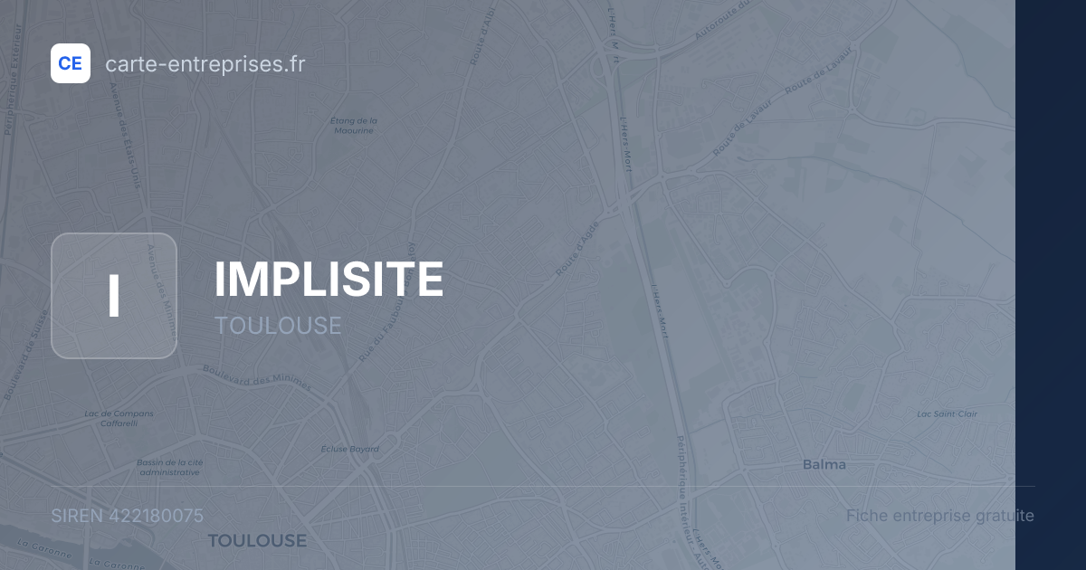 IMPLISITE — 422180075 — fiche entreprise