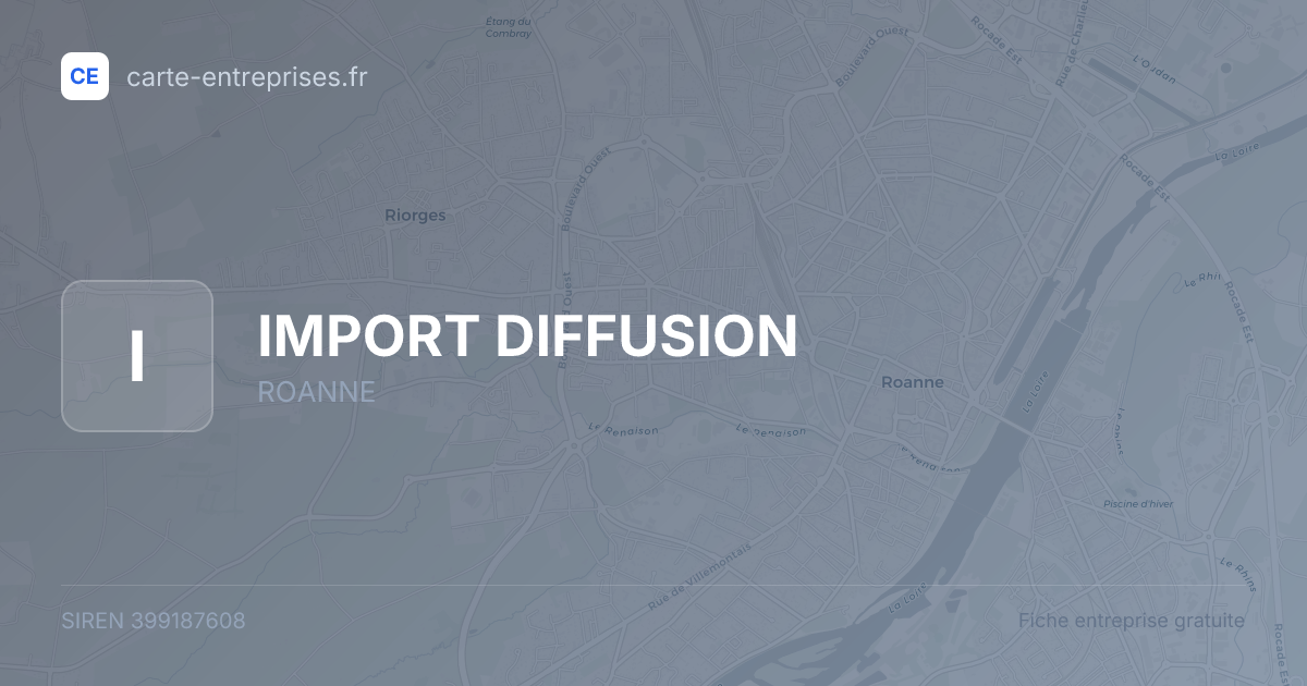 IMPORT DIFFUSION — 399187608 — fiche entreprise