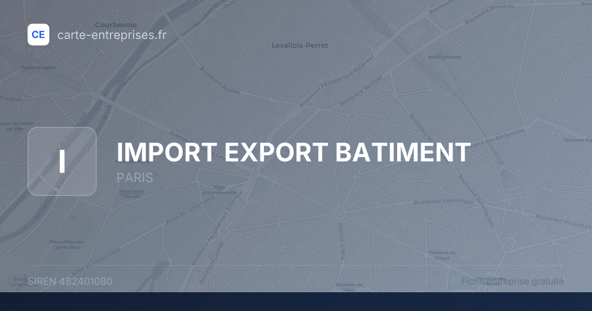 IMPORT EXPORT BATIMENT — 482401080 — fiche entreprise