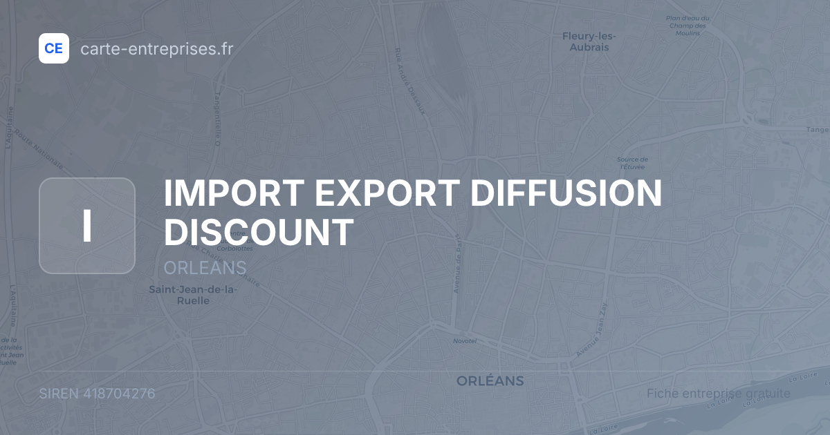 IMPORT EXPORT DIFFUSION DISCOUNT — 418704276 — fiche entreprise