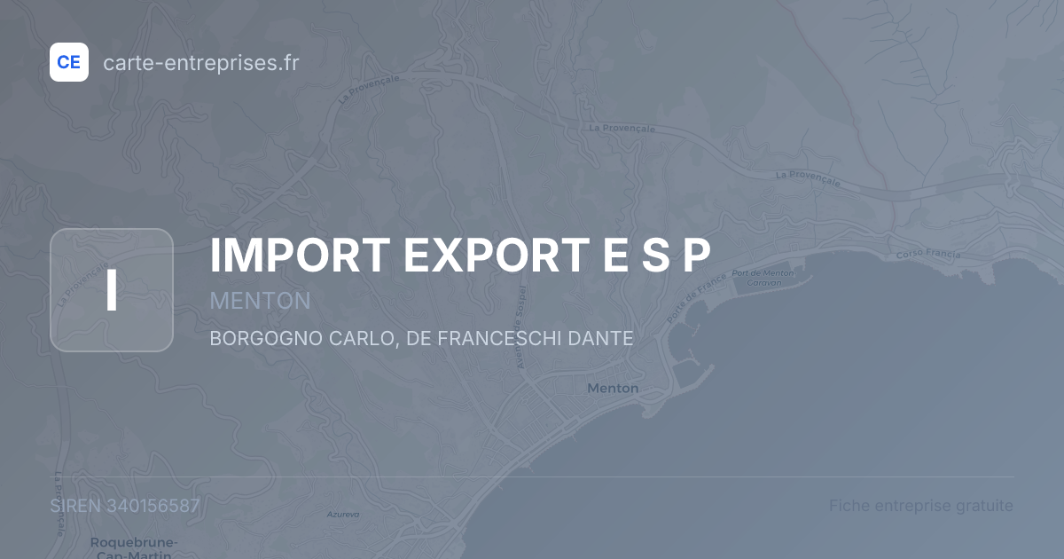 IMPORT EXPORT E S P — 340156587 — fiche entreprise