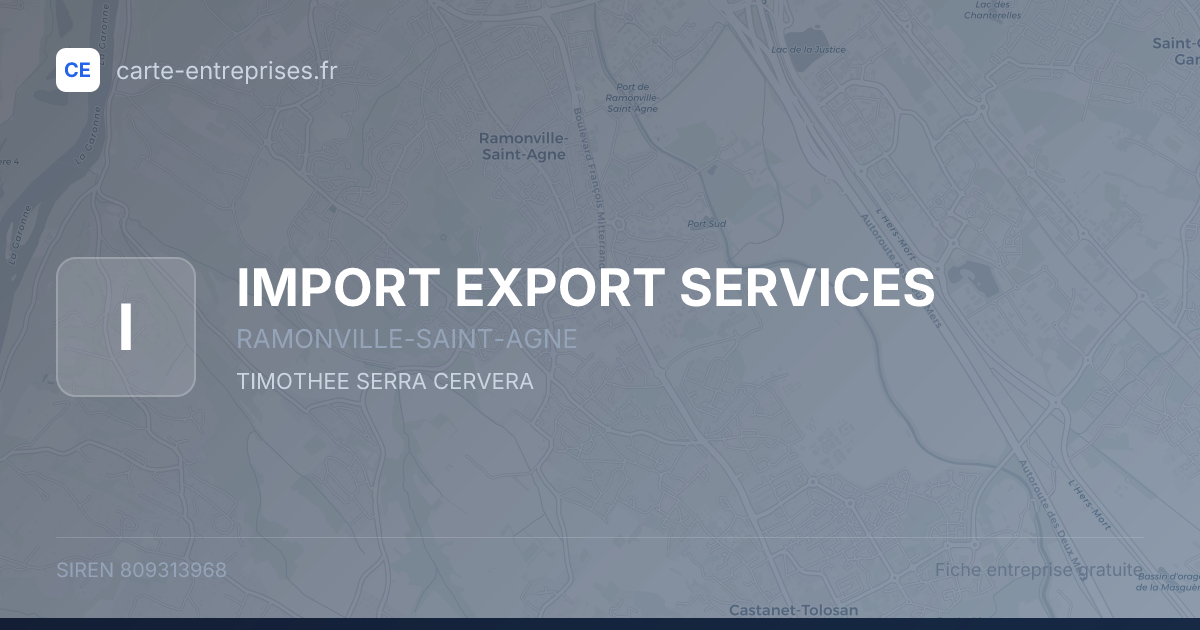 IMPORT EXPORT SERVICES — 809313968 — fiche entreprise