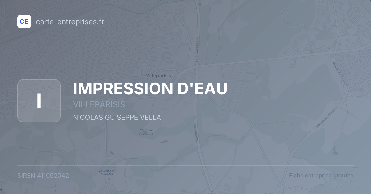 IMPRESSION D'EAU — 411092042 — fiche entreprise