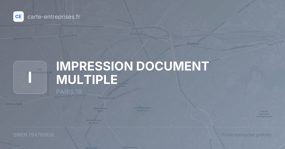 IMPRESSION DOCUMENT MULTIPLE — 784765638 — fiche entreprise