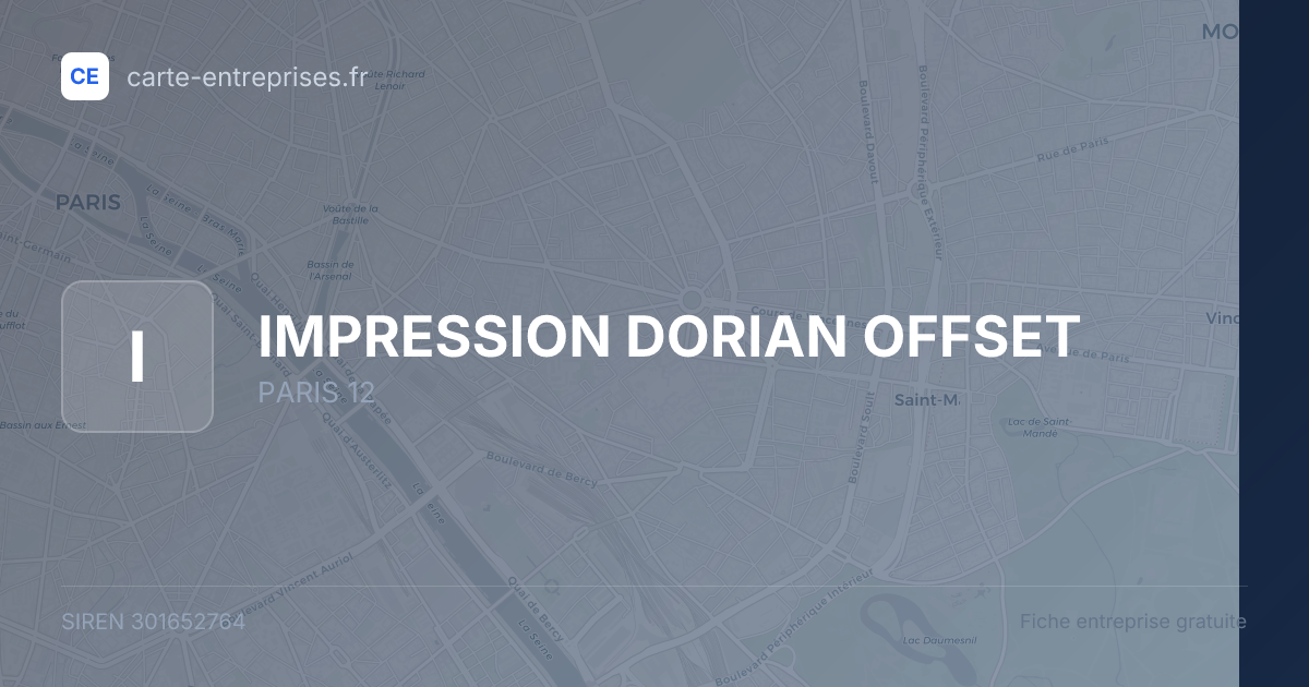 IMPRESSION DORIAN OFFSET — 301652764 — fiche entreprise