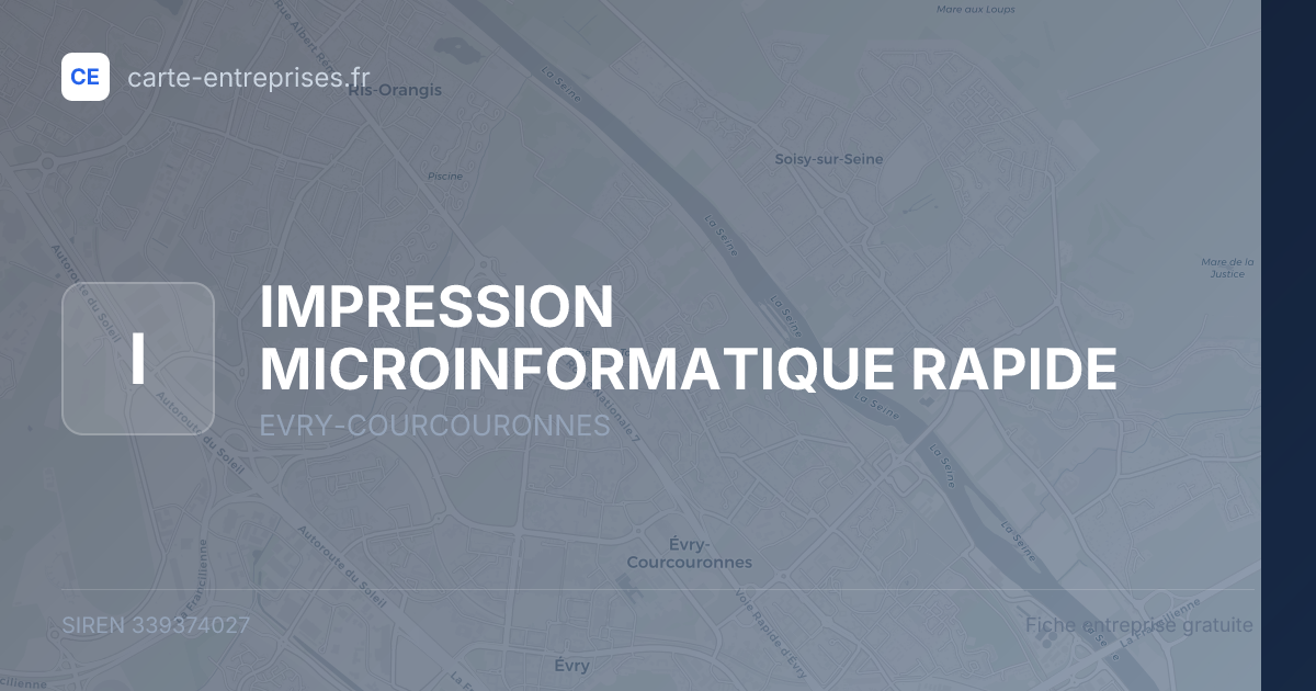 IMPRESSION MICROINFORMATIQUE RAPIDE — 339374027 — fiche entreprise