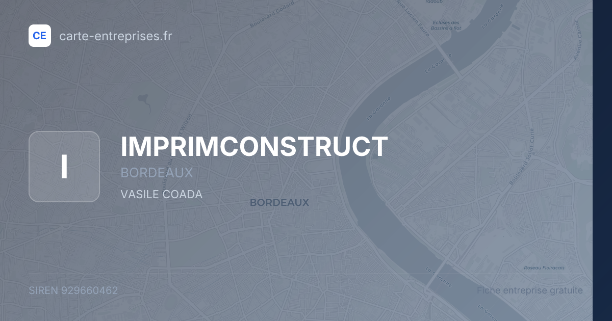 IMPRIMCONSTRUCT — 929660462 — fiche entreprise