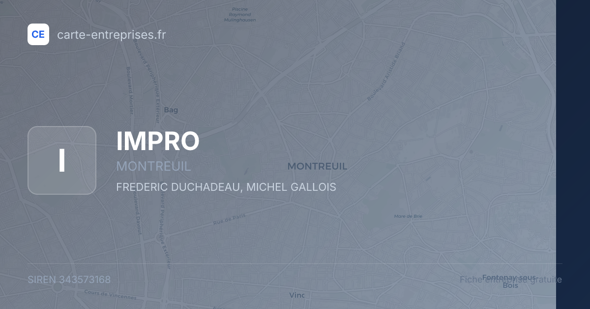 IMPRO — 343573168 — fiche entreprise