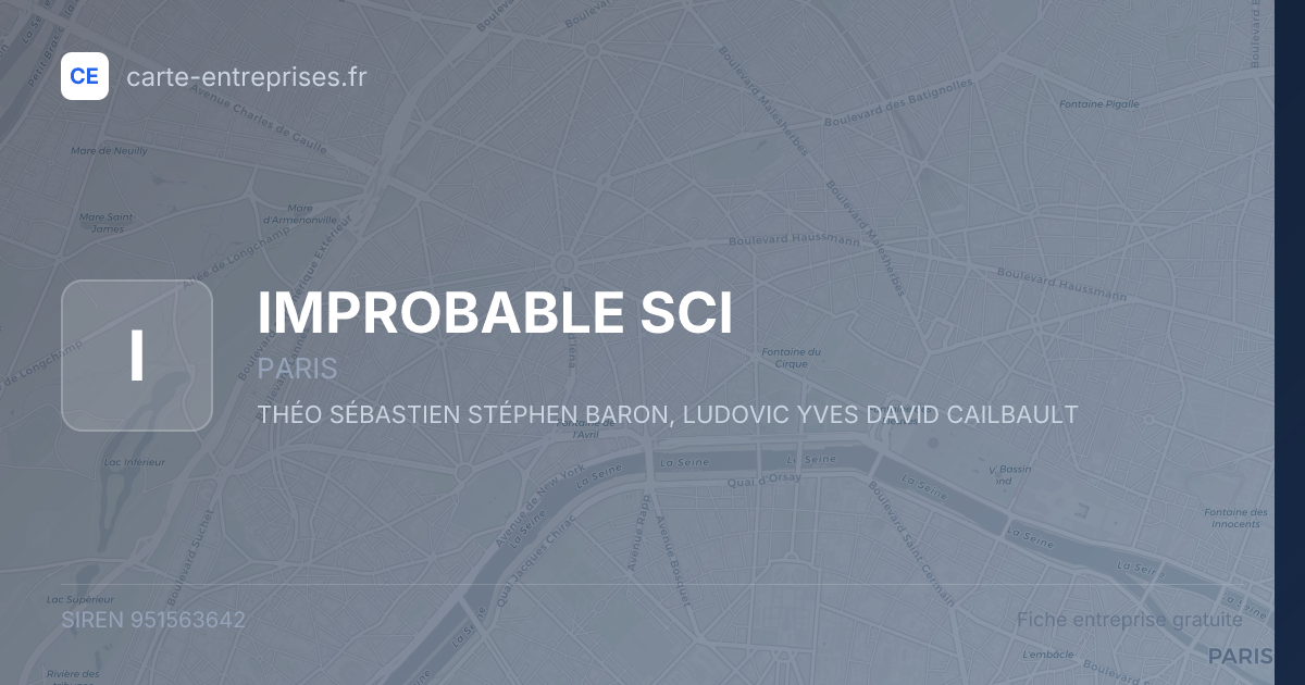 IMPROBABLE SCI — 951563642 — fiche entreprise