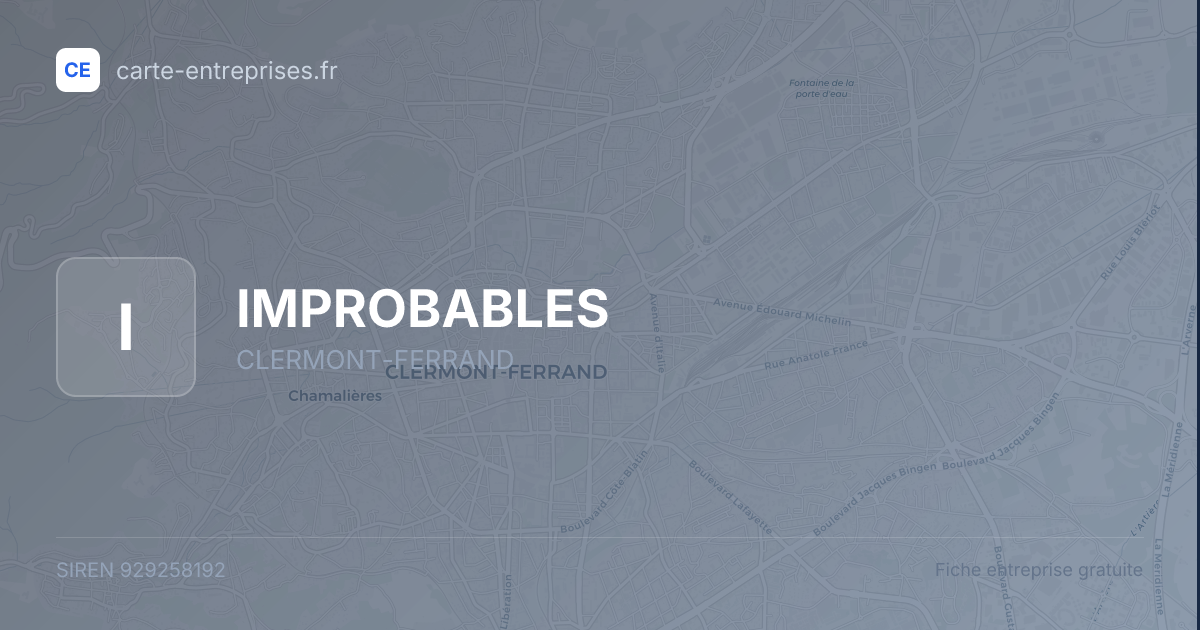 IMPROBABLES — 929258192 — fiche entreprise