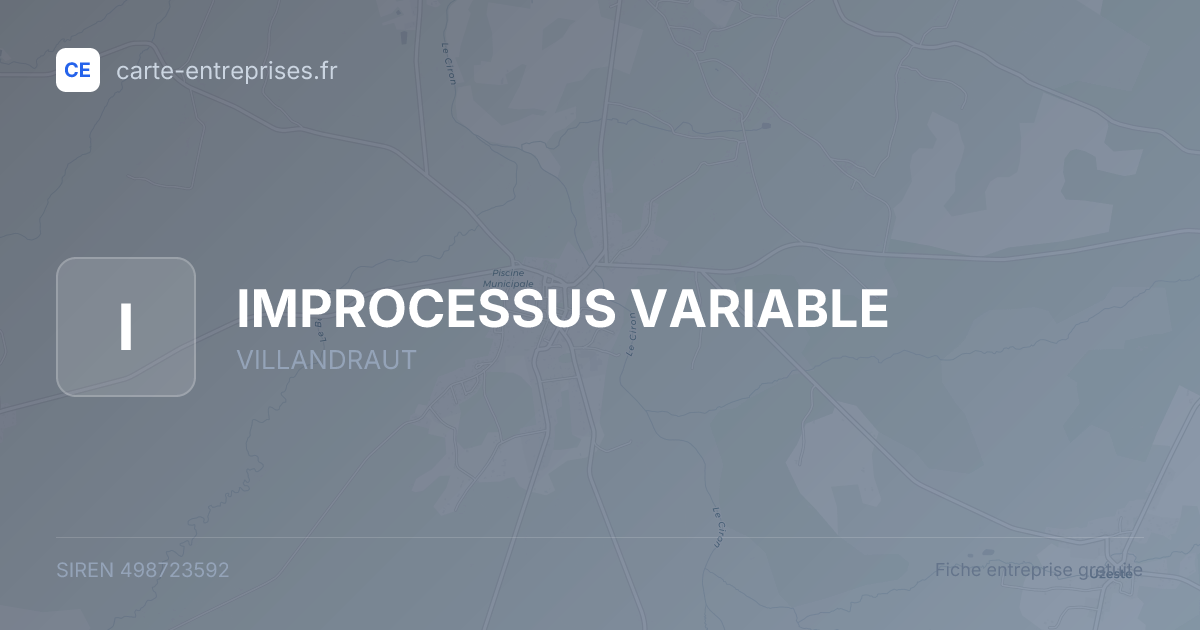 IMPROCESSUS VARIABLE — 498723592 — fiche entreprise