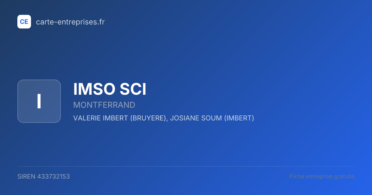IMSO SCI — 433732153 — fiche entreprise