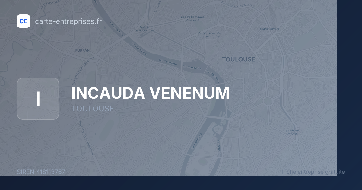 INCAUDA VENENUM — 418113767 — fiche entreprise