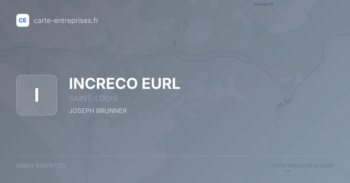 INCRECO EURL — 340747120 — fiche entreprise