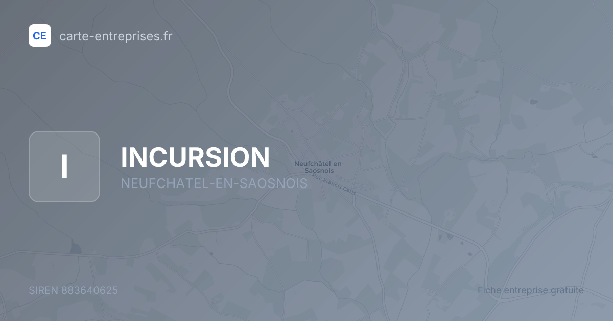 INCURSION — 883640625 — fiche entreprise