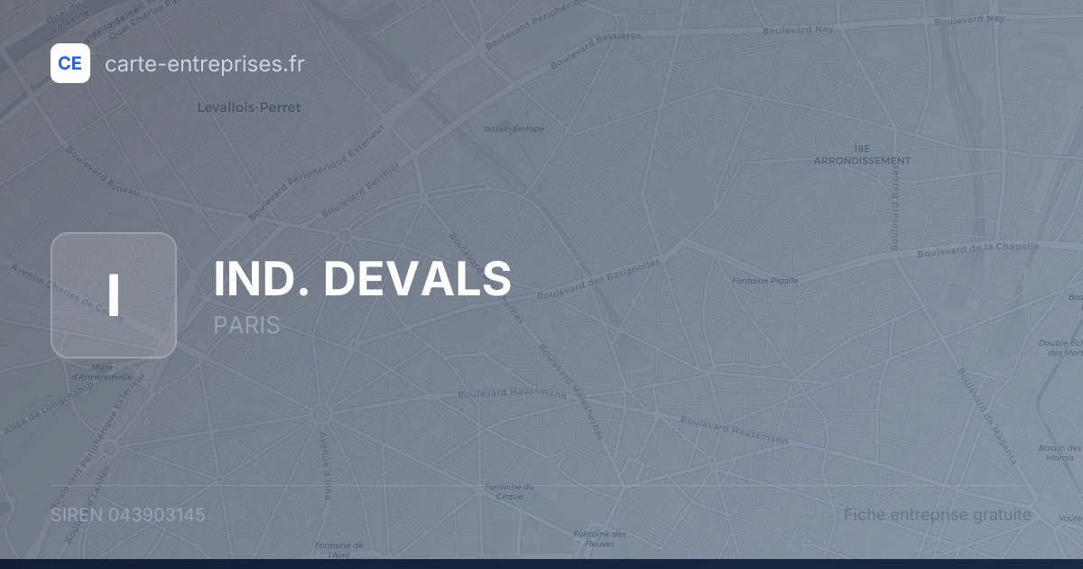 IND. DEVALS — 043903145 — fiche entreprise