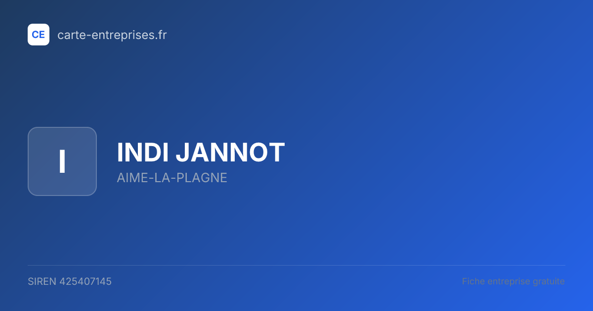 INDI JANNOT — 425407145 — fiche entreprise